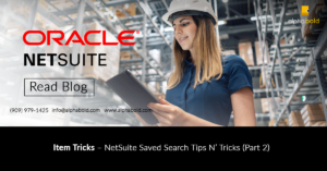 Infographics show the netsuite items saved search