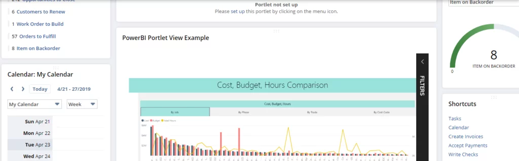 Infographics show that PowerBI Custom Portlets in NetSuite