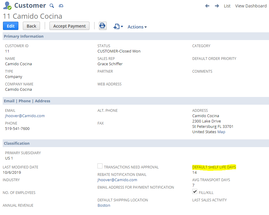 Handling in NetSuite