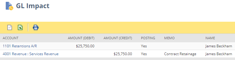 GL Impact Accounting Considerations