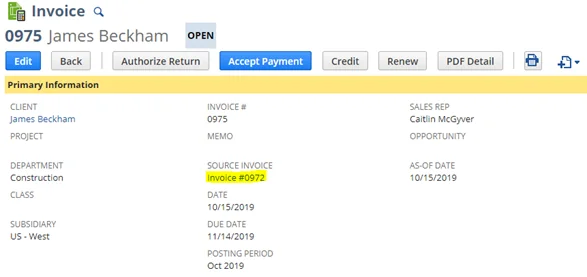 Infographics show the Handling Contract in NetSuite- Retainage Invoiced