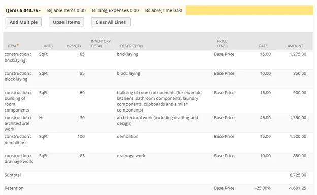 Infographics show the Handling Contract Retainage in NetSuite- Invoice issued to the customer