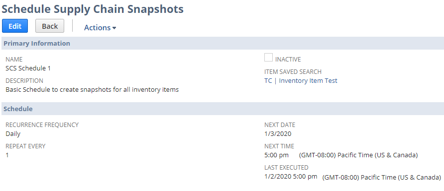 Infographics show the Supply Chain Snapshot Schedule