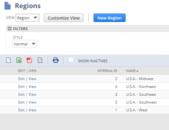 Infographics show the access the regions - Advanced Order Management