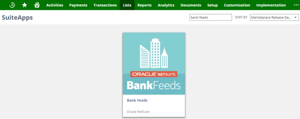 Infographics show the NetSuite Bank Feeds SuiteApp - Bank Feeds suiteapp