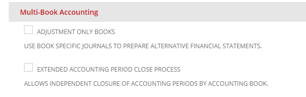 this image shows Multi-Book Accounting