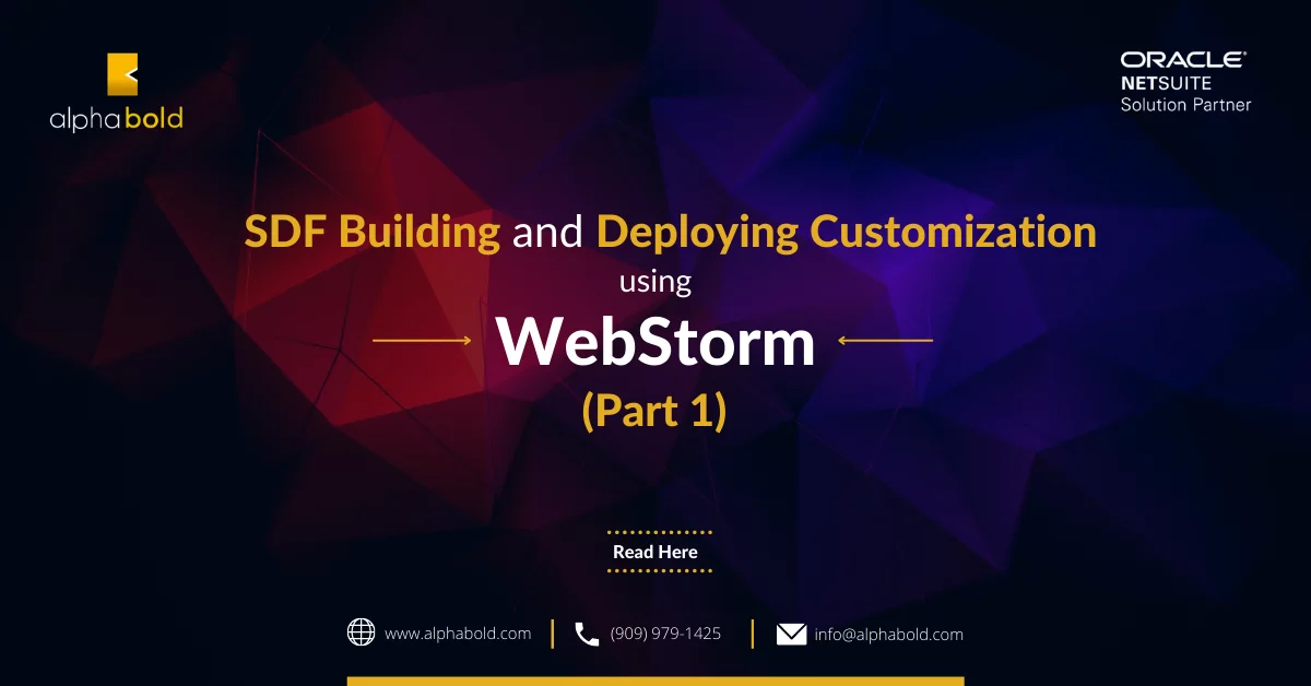 Infographics show the SDF Building and Deploying Customization using WebStorm (PART 1)