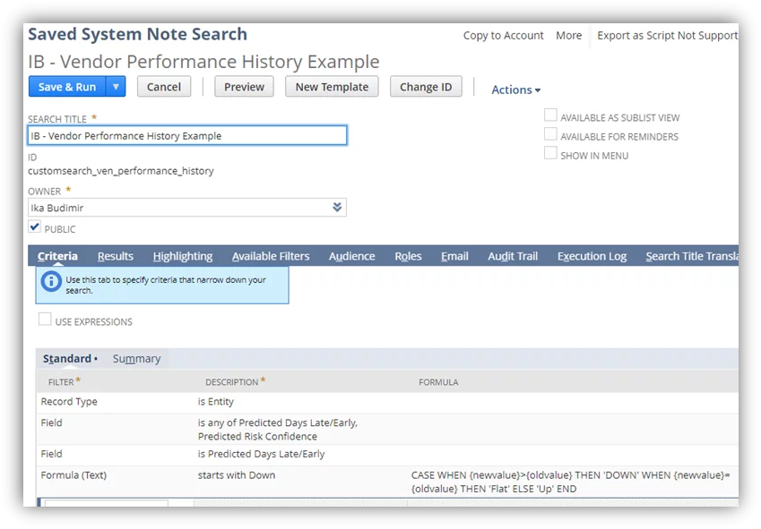 Infographics show the vendor performance data in its system notes - Features for NetSuite 2022.1 Release