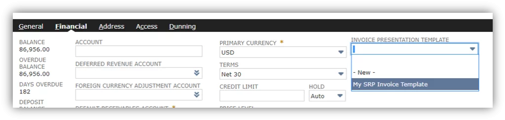 Infographics show the defaulting Customer Invoice records temaplte