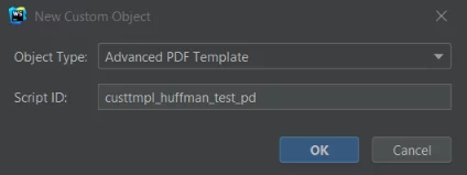 This image shows the select Advanced PDF Template - SDF building