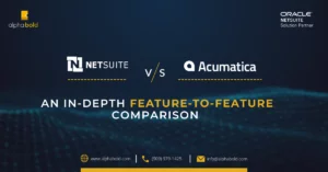 Infographics show the NetSuite Vs Acumatica