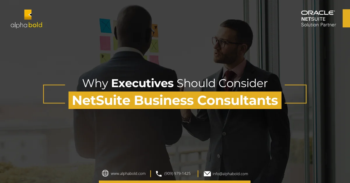 the image shows the Why Executives Should Consider NetSuite Business Consultants