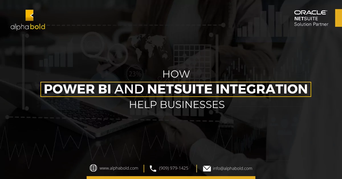 The infographic show that How Power BI and NetSuite Integration Help Businesses