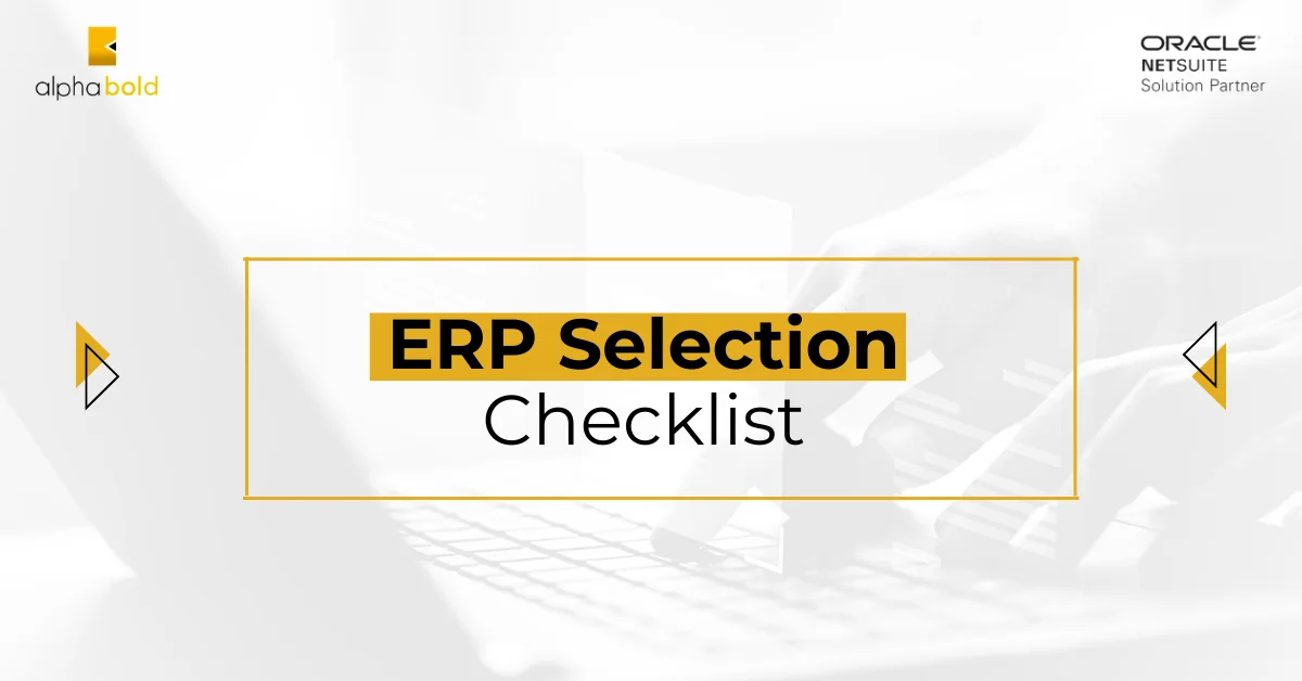 this image shows the ERP Selection Checklist