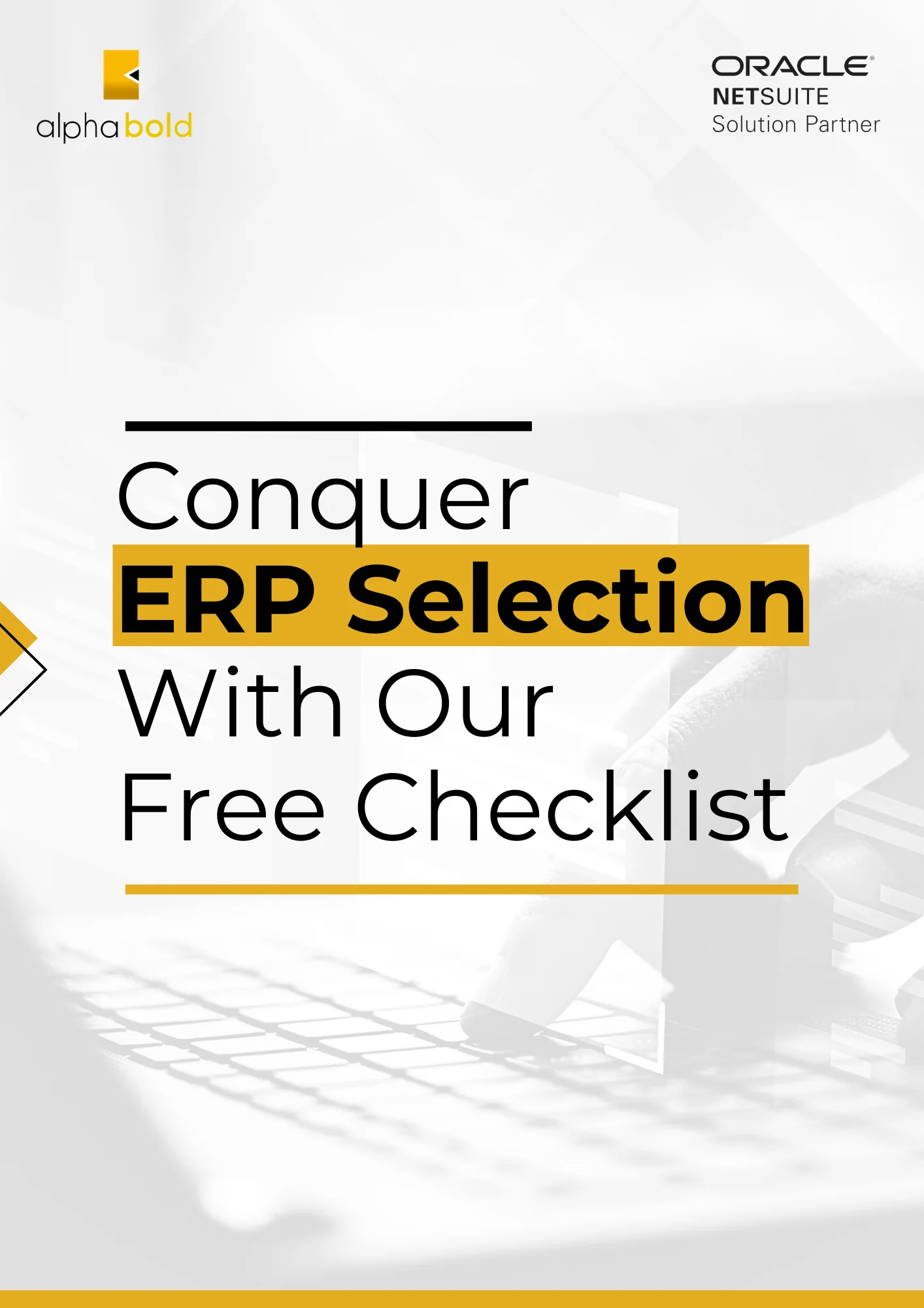 this image shows the Conquer ERP Selection With Our Free Checklist