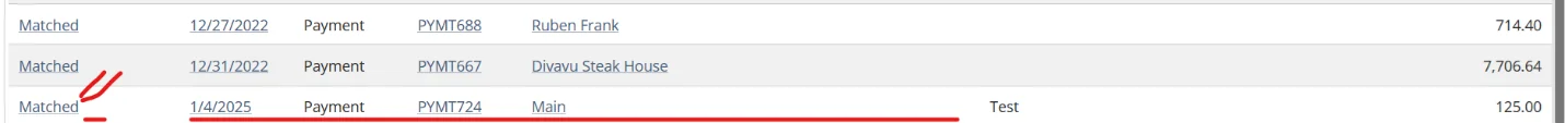 incorrect transaction