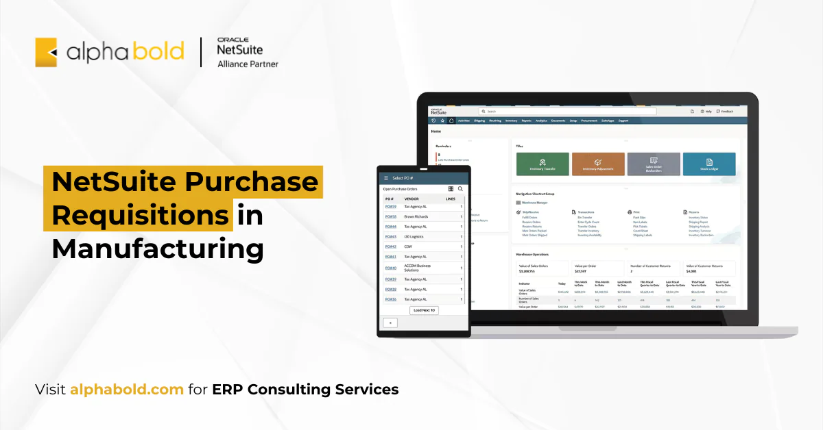 NetSuite Purchase Requisitions in Manufacturing